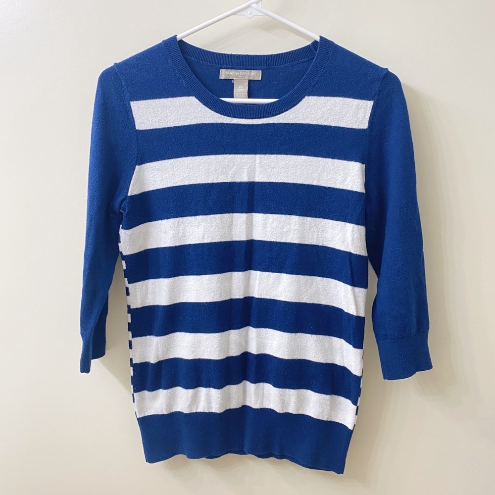 Banana Republic: Striped 3/4-Sleeve Sweater